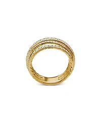 Pavé Crossover Ring 18K Yellow Gold with Diamonds, 11mm