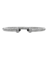 David Yurman Sterling Silver Cable Classic Bracelet with Black Onyx & Diamonds