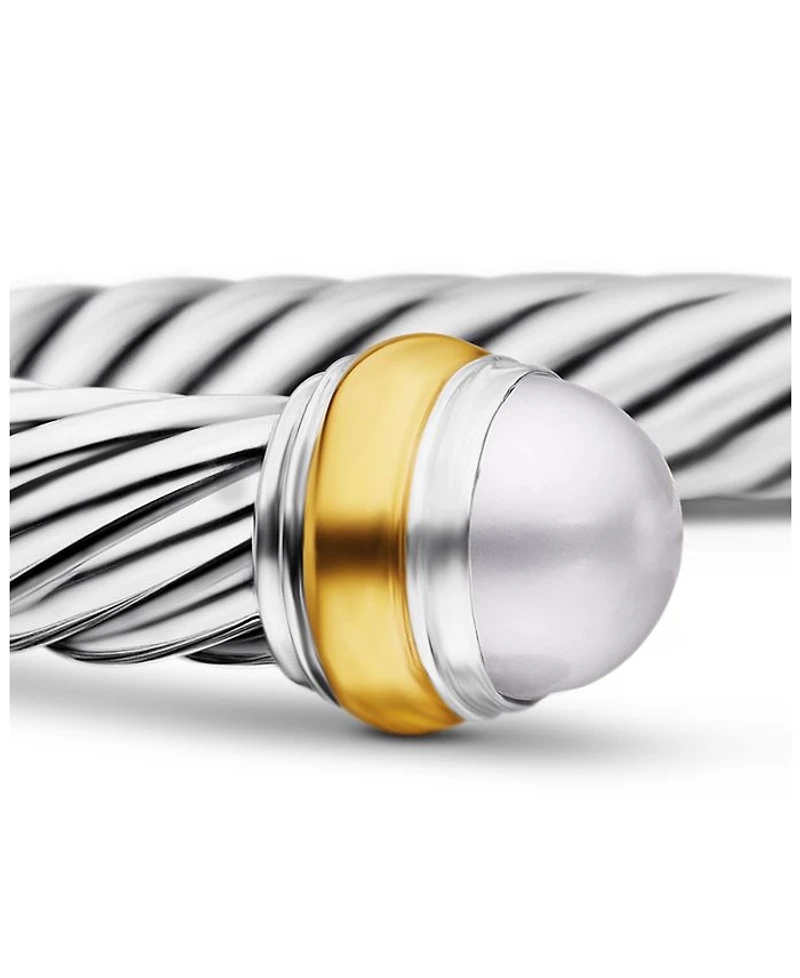 Cable Classics Bracelet with Gemstones, 14K Yellow Gold & Sterling Silver, 7mm