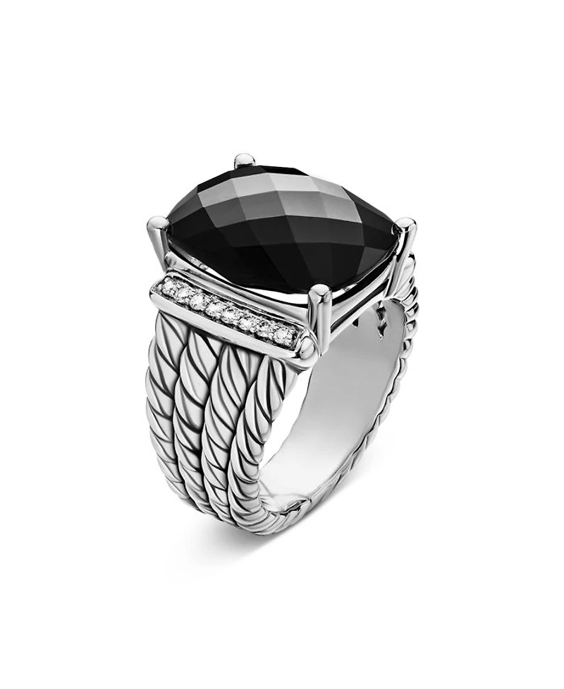 Wheaton Ring with Black Onyx and Diamonds