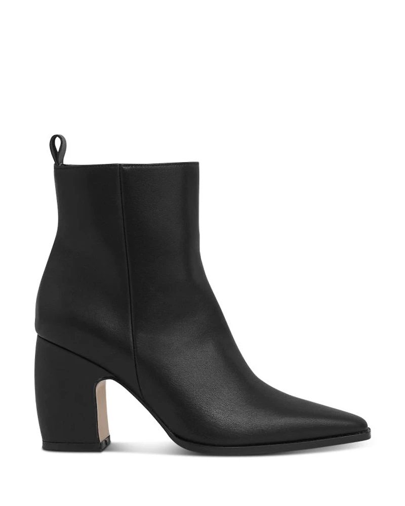 Women's Amy Almond Toe Taupe Block Heel Ankle Boots