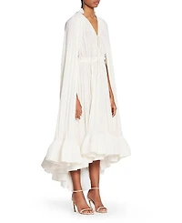 Lanvin Long Charmeuse Ruffle Dress