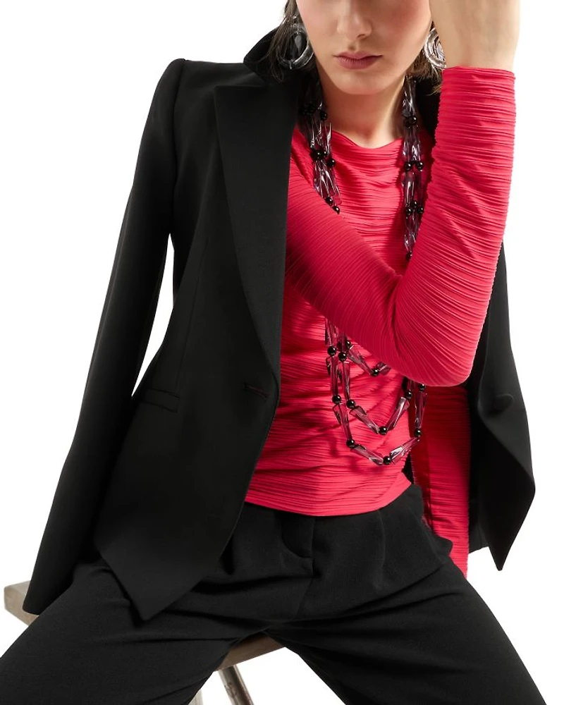 Stretch Jacquard Jersey Long Sleeve Top