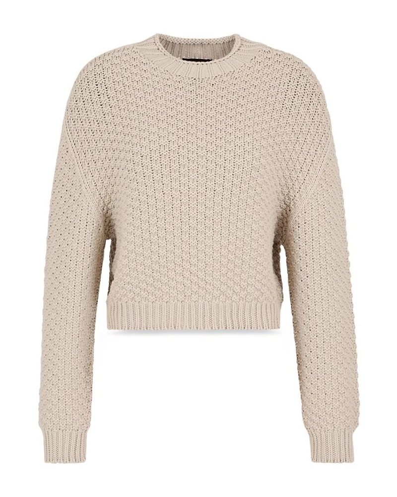Seamless Plain Knit Crewneck Sweater