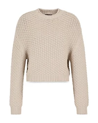 Seamless Plain Knit Crewneck Sweater