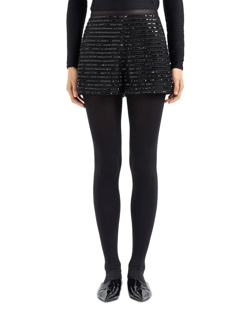 Striped Sequined Shorts