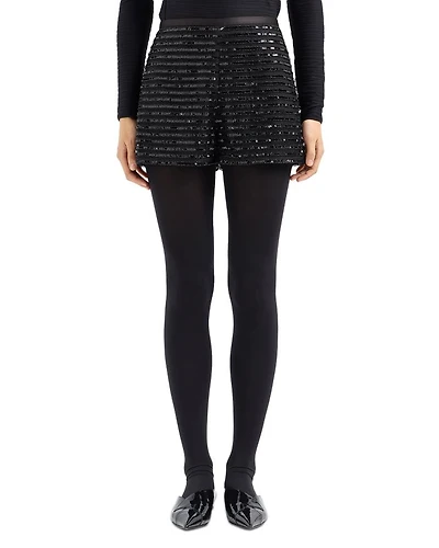 Striped Sequined Shorts