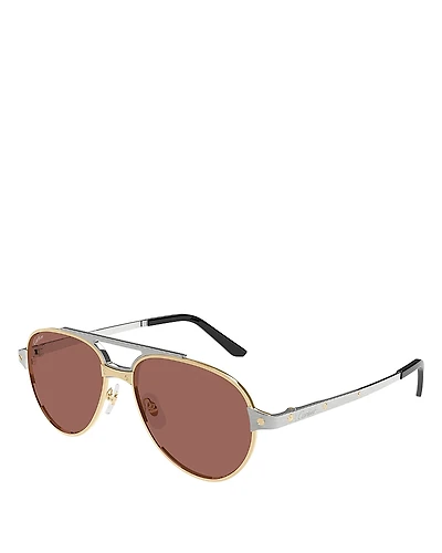 Cartier Santos Evolution Pilot Sunglasses, 59mm
