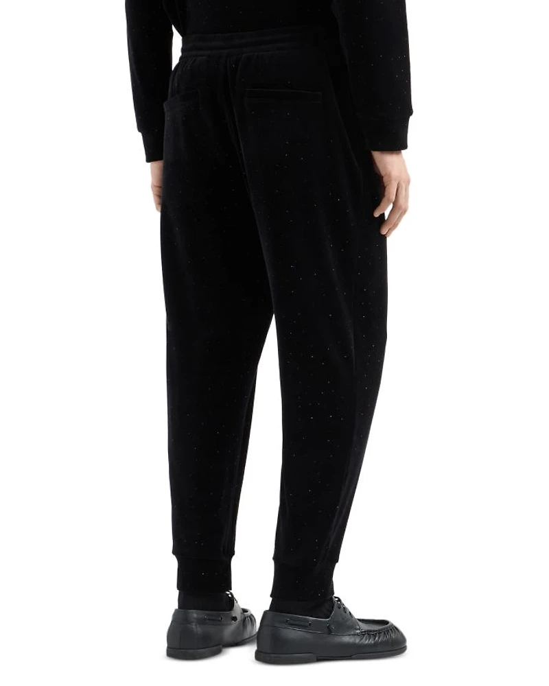 Clubwear Cotton & Nylon Chenille Rhinestone Embellished Regular Fit Joggers