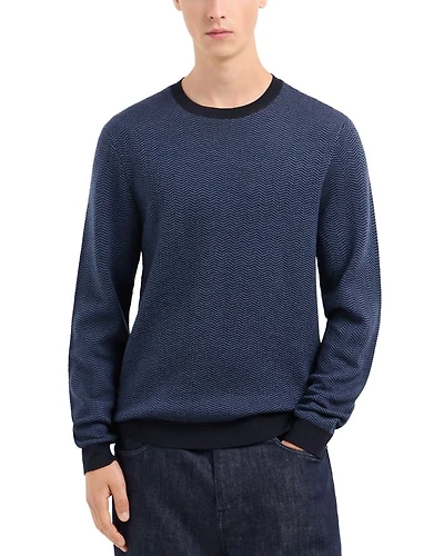 Wool Chevron Jacquard Regular Fit Sweater