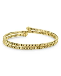 18K Yellow Gold Caviar Endcap Double Wrap Bracelet