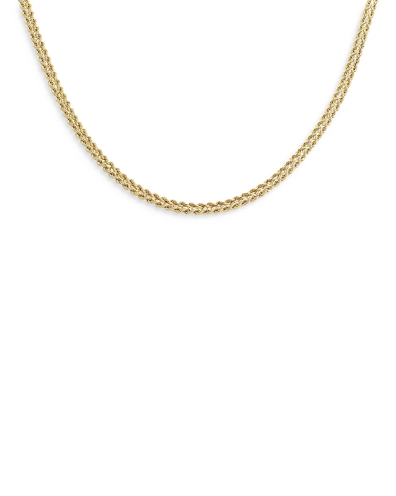 Alberto Amati 14K Yellow Gold Cuore Rope Link Collar Necklace, 18
