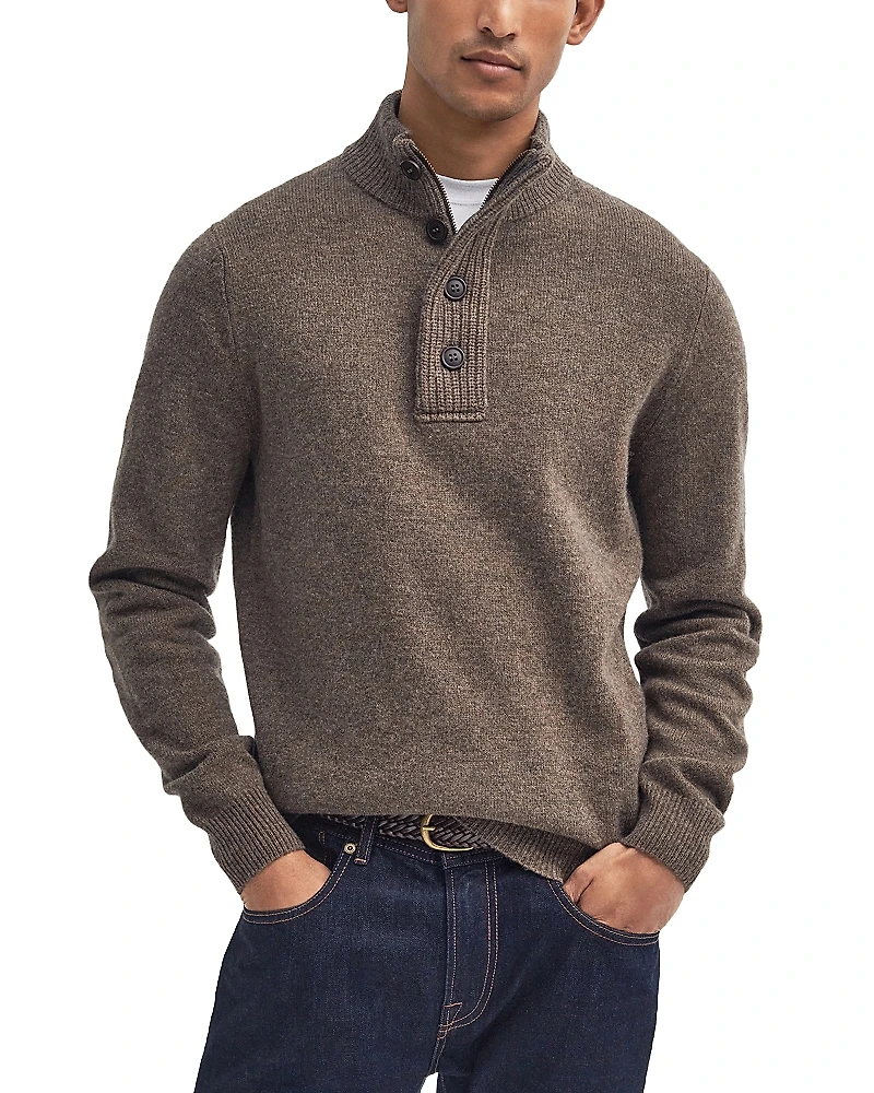 Barbour Elbow Patch Mock Neck Sweater