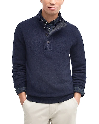 Barbour Elbow Patch Mock Neck Sweater