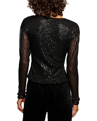 Leon Beaded Cowlneck Top