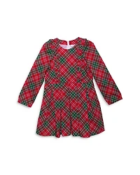 Girls' Long Sleeve Ruffle Dress Holiday Plaid - Little Kid
