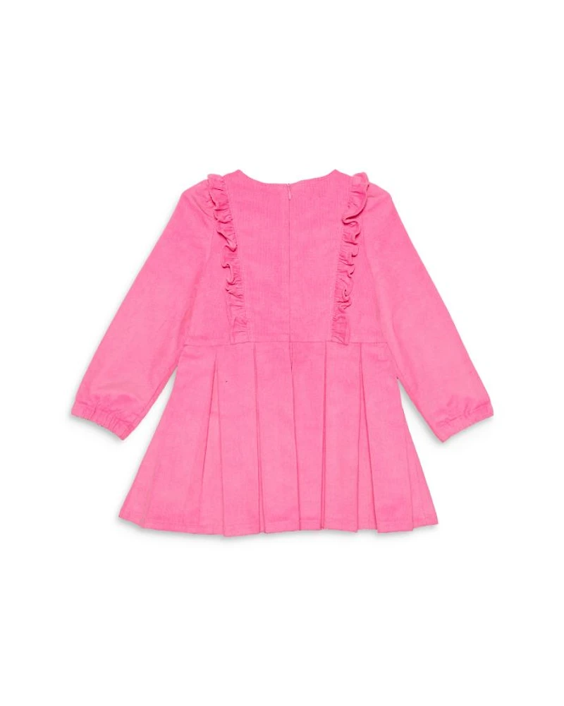 Girls' Long Sleeve Ruffle Dress Pink Corduroy - Little Kid