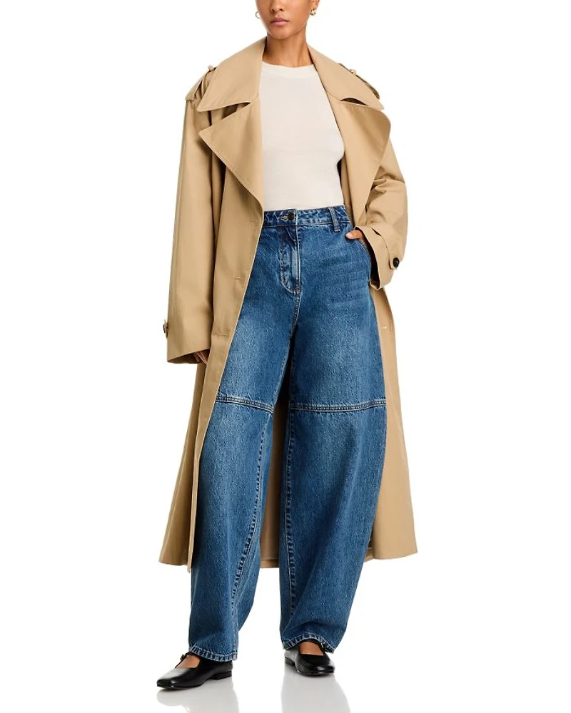 High Rise Barrel Jeans Indigo