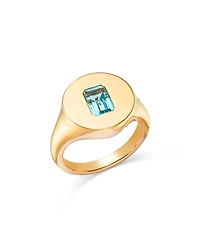 Bloomingdale's Fine Collection Blue Topaz Pinky Ring