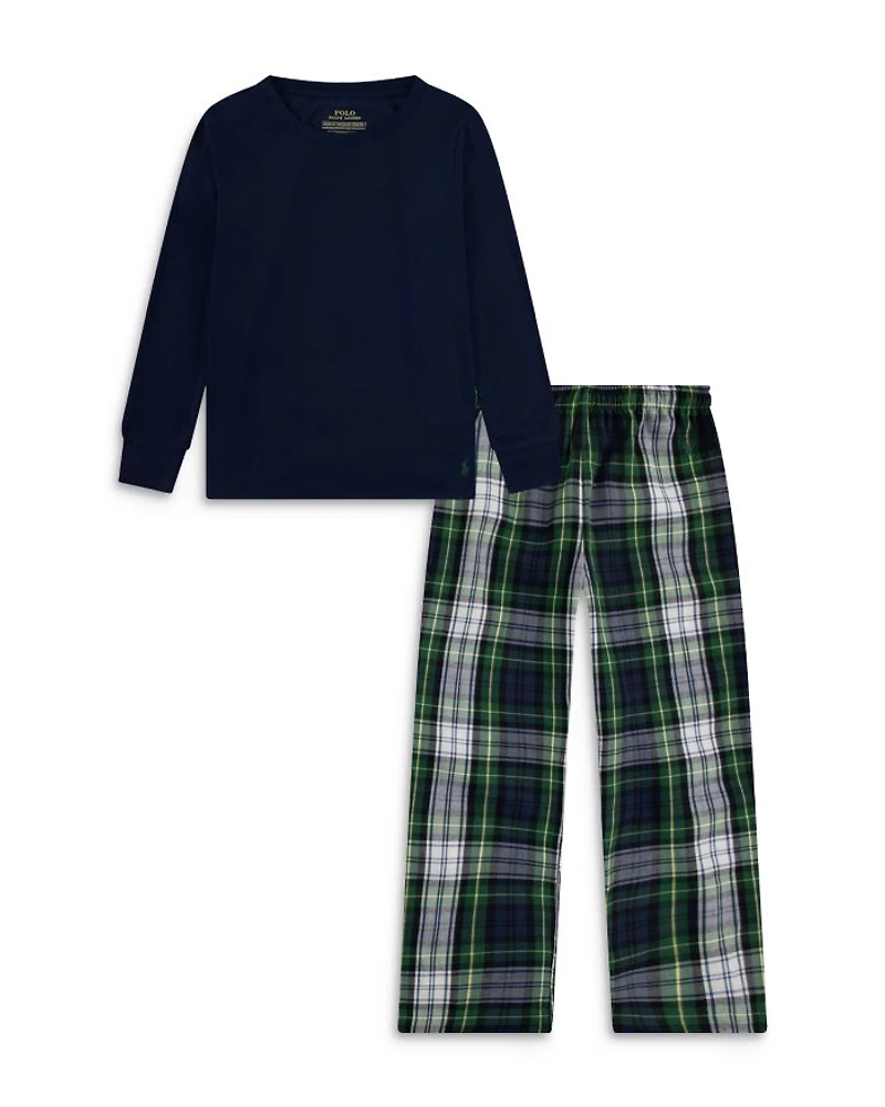 Boys' Long Sleeve Tee & Woven Pants Sleepwear Set - Little Kid