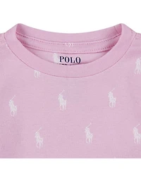 Girls' Polo Ralph Lauren Cotton Ribbed Pony Long Sleeve Tee & Pants Set - Little Kid
