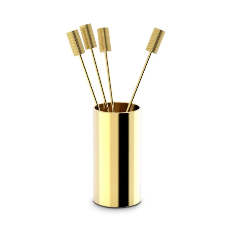 Striations Cocktail Picks Holder, Set of 4