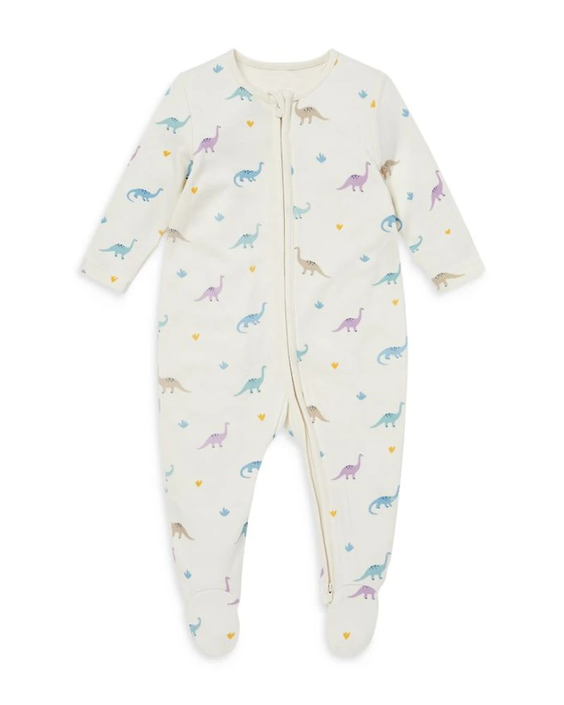 Unisex Dino Print Two Way Full Zip Footie Pajamas - Baby