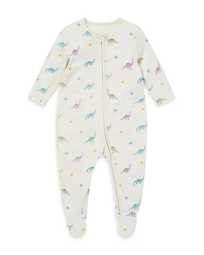 Unisex Dino Print Two Way Full Zip Footie Pajamas - Baby