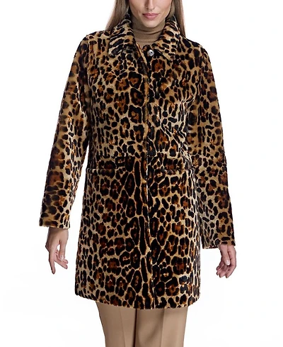 Animal Print Shearling Coat