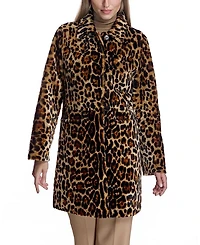 Animal Print Shearling Coat