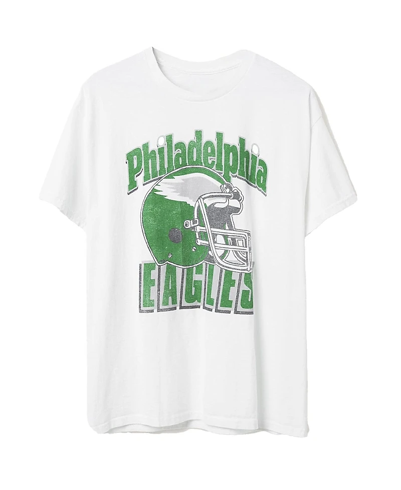 Junk Food Clothing Unisex Nfl Philadelphia Eagles Throwback Helmet Flea Market Tee