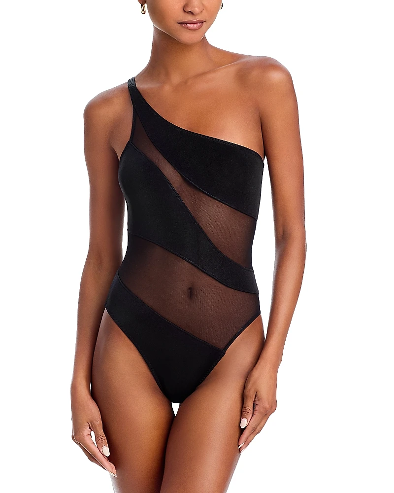 Norma Kamali Snake Mesh Mio One Piece Swimsuit