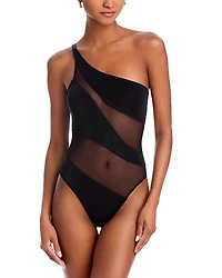 Norma Kamali Snake Mesh Mio One Piece Swimsuit