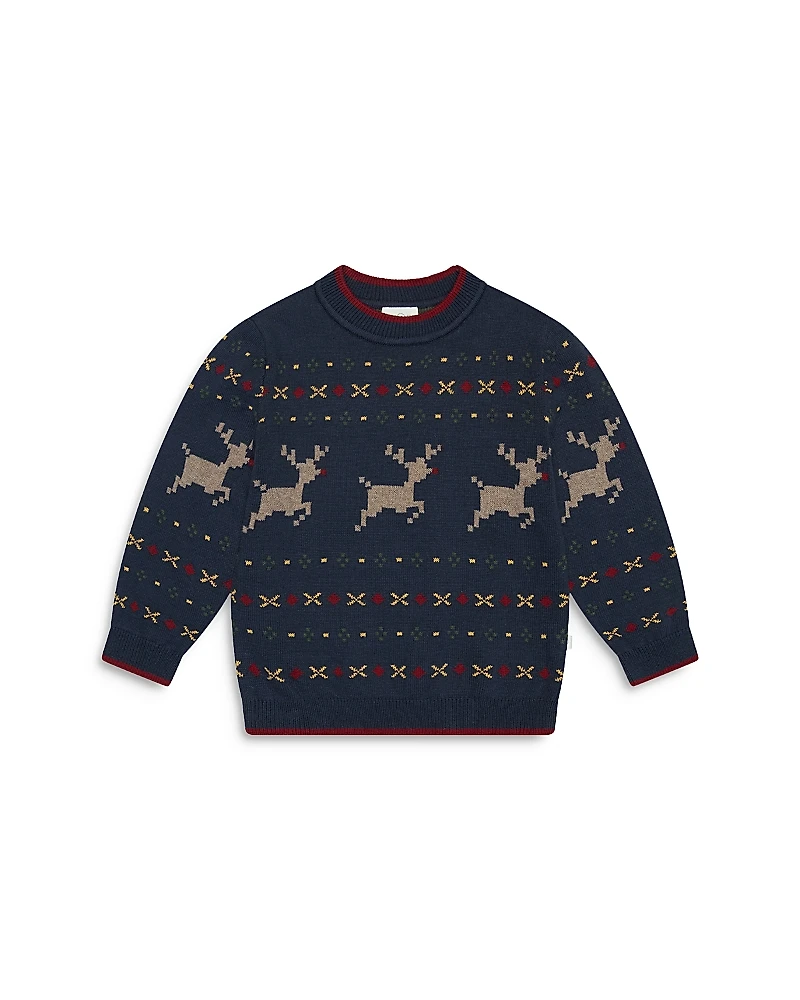 Mori Unisex Reindeer Fair Isle Sweater