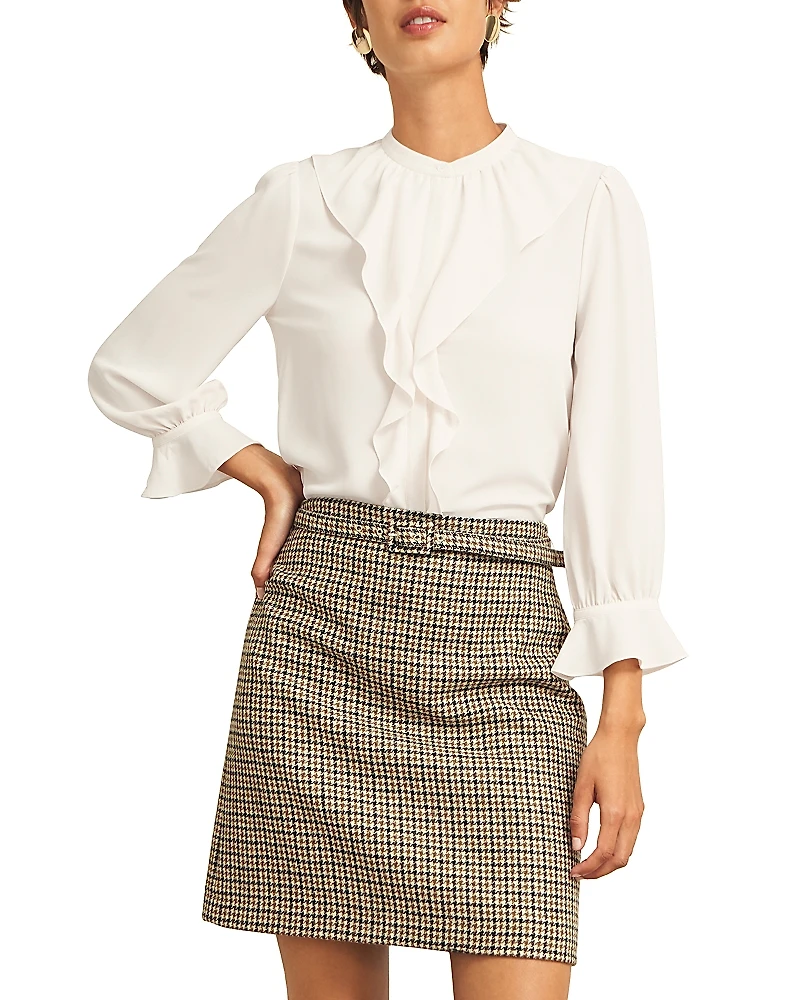 Hobbs London Maribella Ruffle Trim Blouse