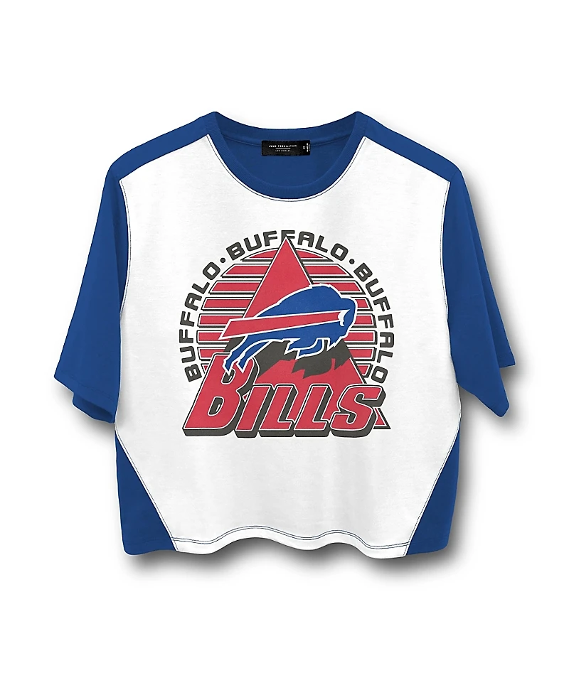 Junk Food Clothing Women's Nfl Buffalo Bills Color Block Crop Tee