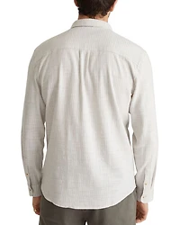 Cotton Stretch Stripe Regular Fit Button Down Selvage Shirt