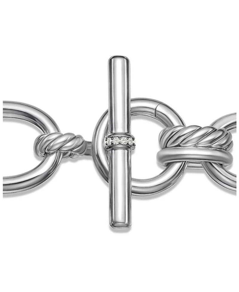 Sterling Silver DY Mercer Diamond Link Bracelet