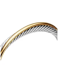Crossover Two Row Cuff Sterling Silver with 18K Yellow Gold, 5mm