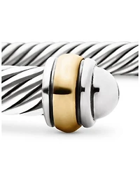 Classic Cable Bracelet Sterling Silver with 18K Yellow Gold, 4mm