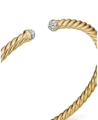 Cable Flex Bracelet 18K Yellow Gold with Diamonds, 4mm