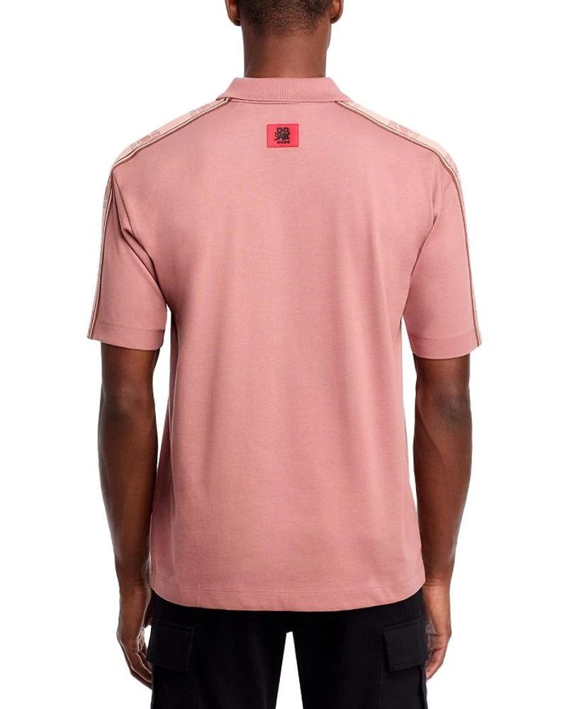 Drack Cotton Logo Taped Relaxed Fit Polo Shirt