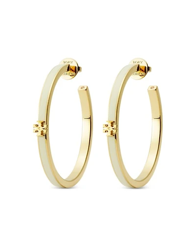 Kira Logo Color Inlay Hoop Earrings in 18K Gold Plated