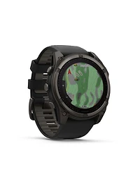 Fenix 8 51mm, Saphire Solar, Carbon Gray Titanium Black, Black/Pebble Gray Band Watch