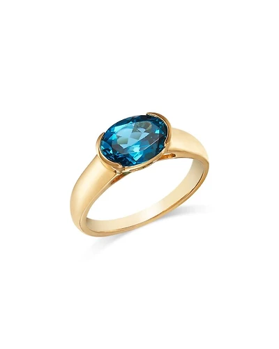 London Blue Ring in 14K Yellow Gold
