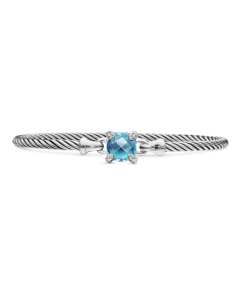 David Yurman Chatelaine Bracelet with Blue Topaz and Diamonds