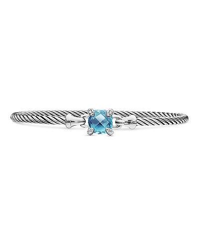 David Yurman Chatelaine Bracelet with Blue Topaz and Diamonds