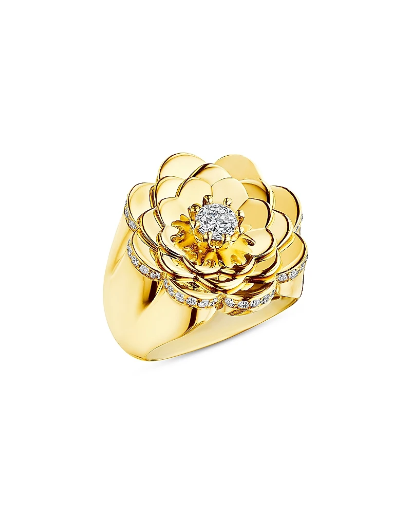 Cadar 18K Yellow Gold Bloom Diamond Flower Ring
