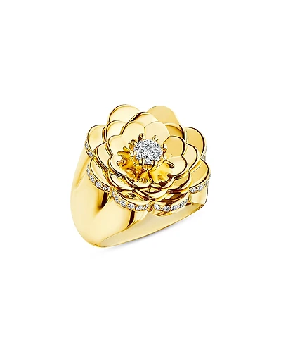 Cadar 18K Yellow Gold Bloom Diamond Flower Ring