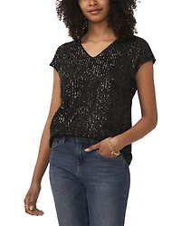 Short Sleeve Sequin Top